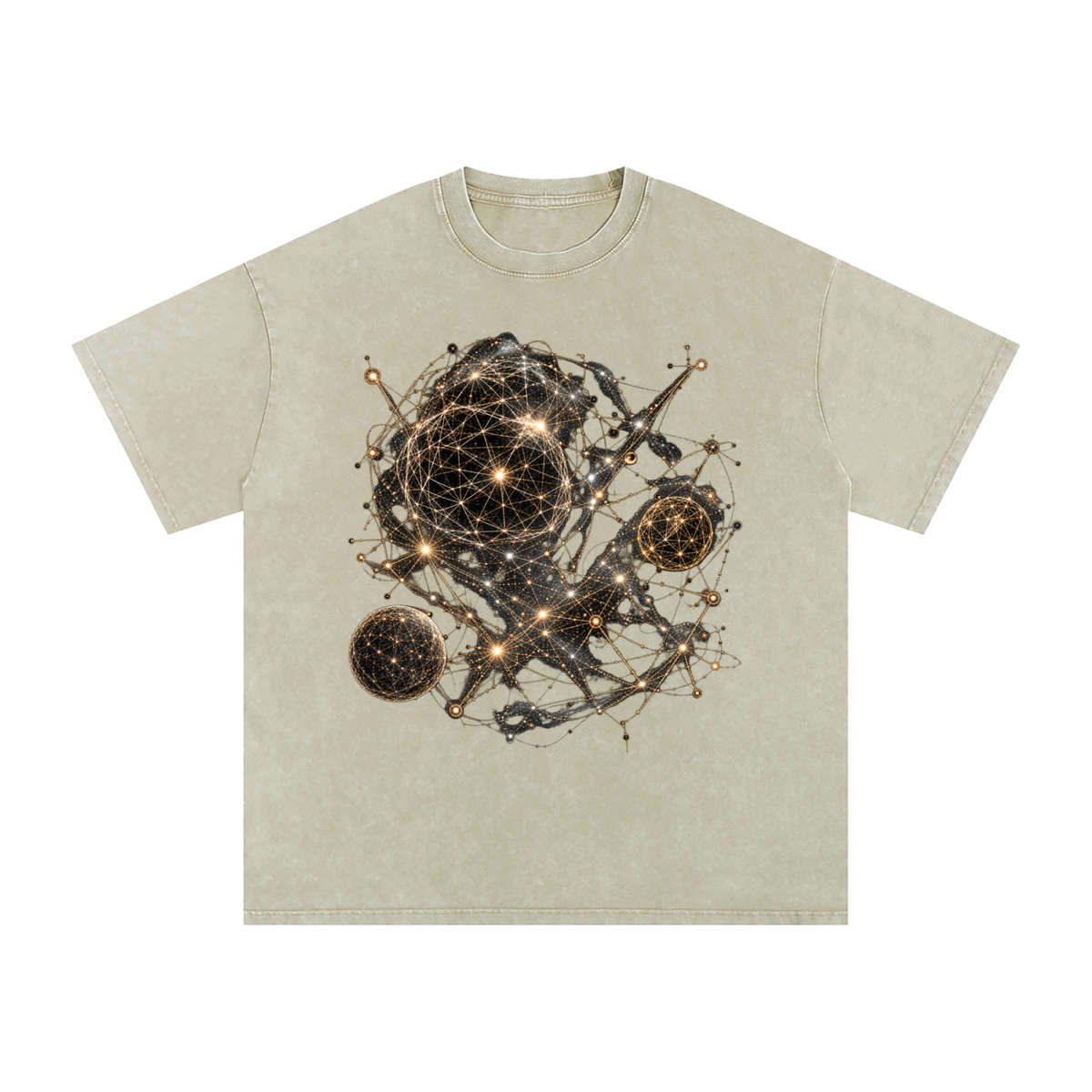 Geometry of Space luxury washed cotton streetwear T-shirt, alternate color and garment view 35