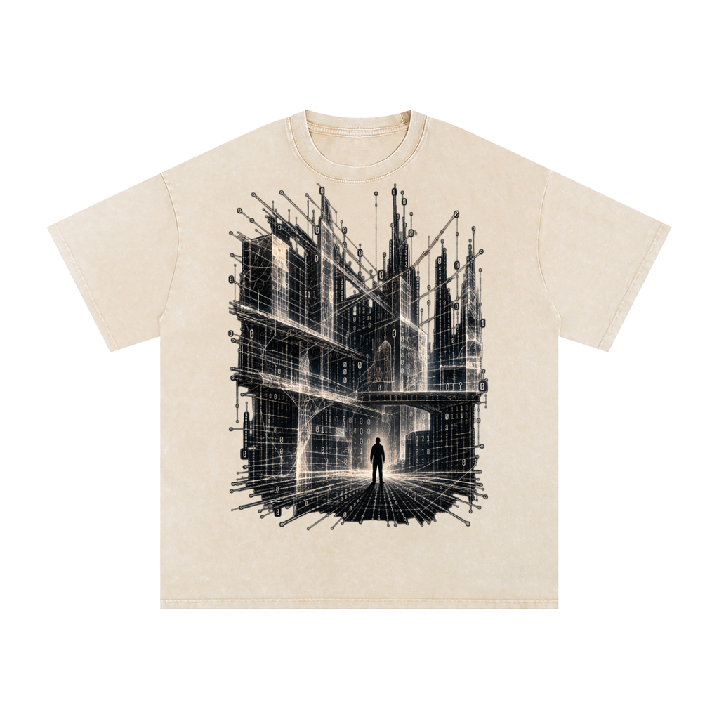 Infinite Scaffolding luxury washed cotton streetwear T-shirt, alternate color and garment view 35