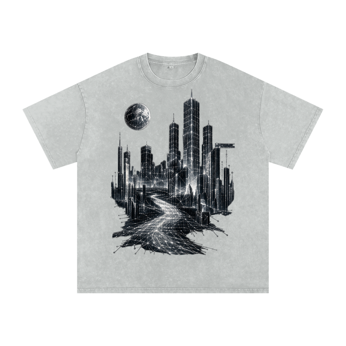 Cities of Pattern luxury washed cotton streetwear T-shirt, alternate color and garment view 7