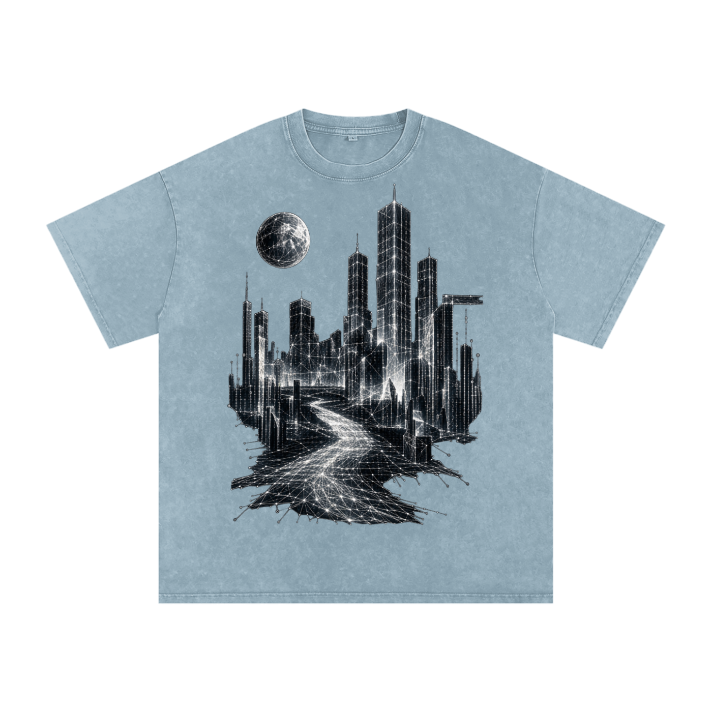 Cities of Pattern luxury washed cotton streetwear T-shirt, alternate color and garment view 21