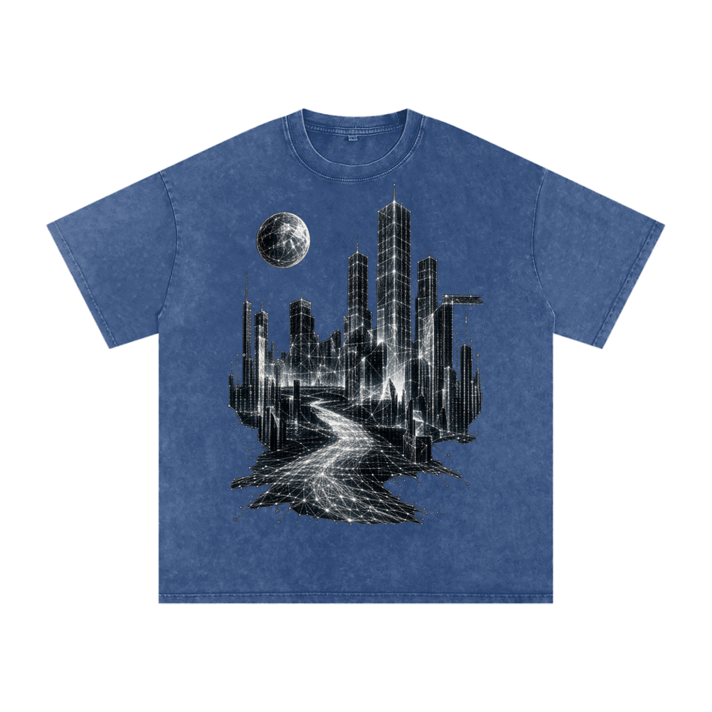 Cities of Pattern luxury washed cotton streetwear T-shirt, alternate color and garment view 23
