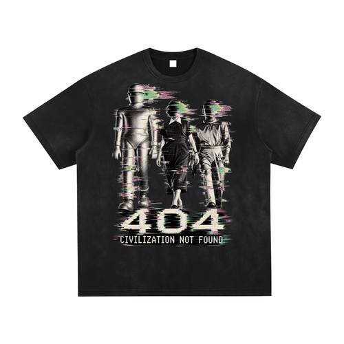 404 Civilization Not Found Hand-Frayed Luxury Tee