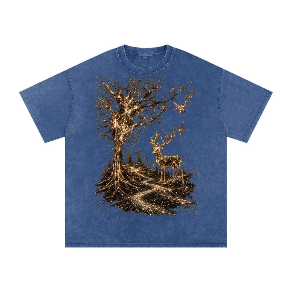 Life Is a System luxury washed cotton streetwear T-shirt, alternate color and garment view 23