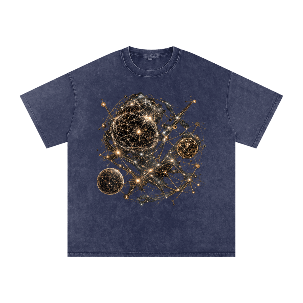 Geometry of Space luxury washed cotton streetwear T-shirt, alternate color and garment view 33