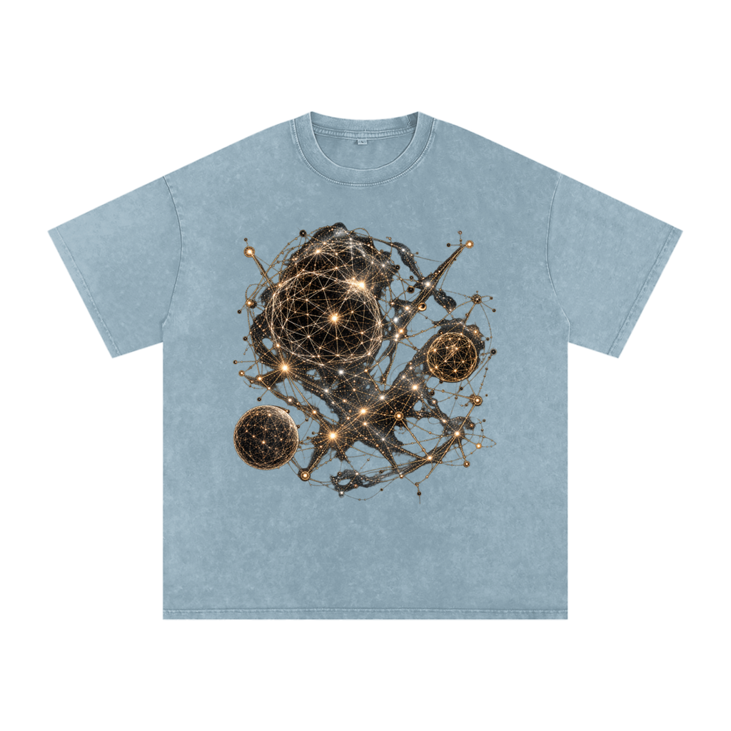 Geometry of Space luxury washed cotton streetwear T-shirt, alternate color and garment view 21