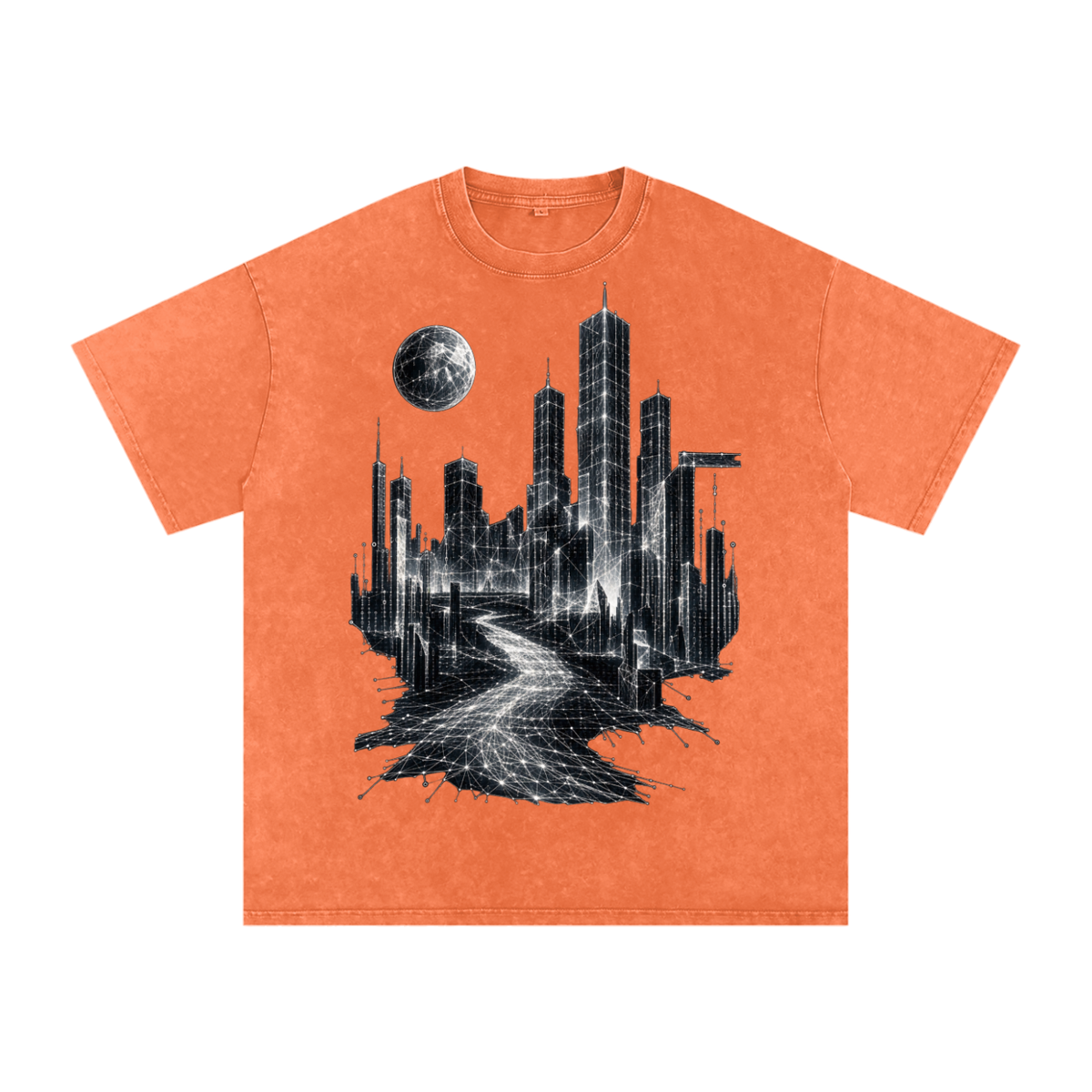 Cities of Pattern luxury washed cotton streetwear T-shirt, alternate color and garment view 13