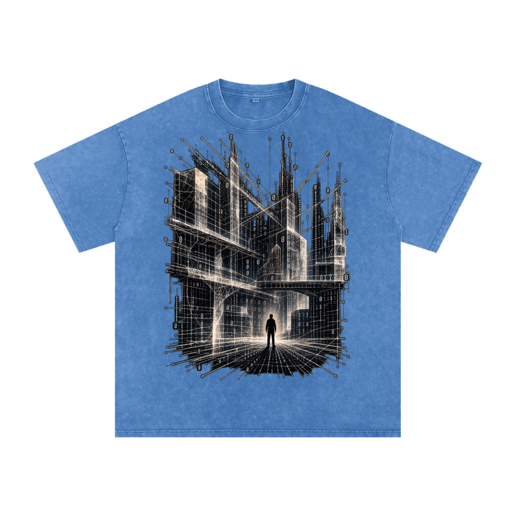 Infinite Scaffolding luxury washed cotton streetwear T-shirt, alternate color and garment view 9