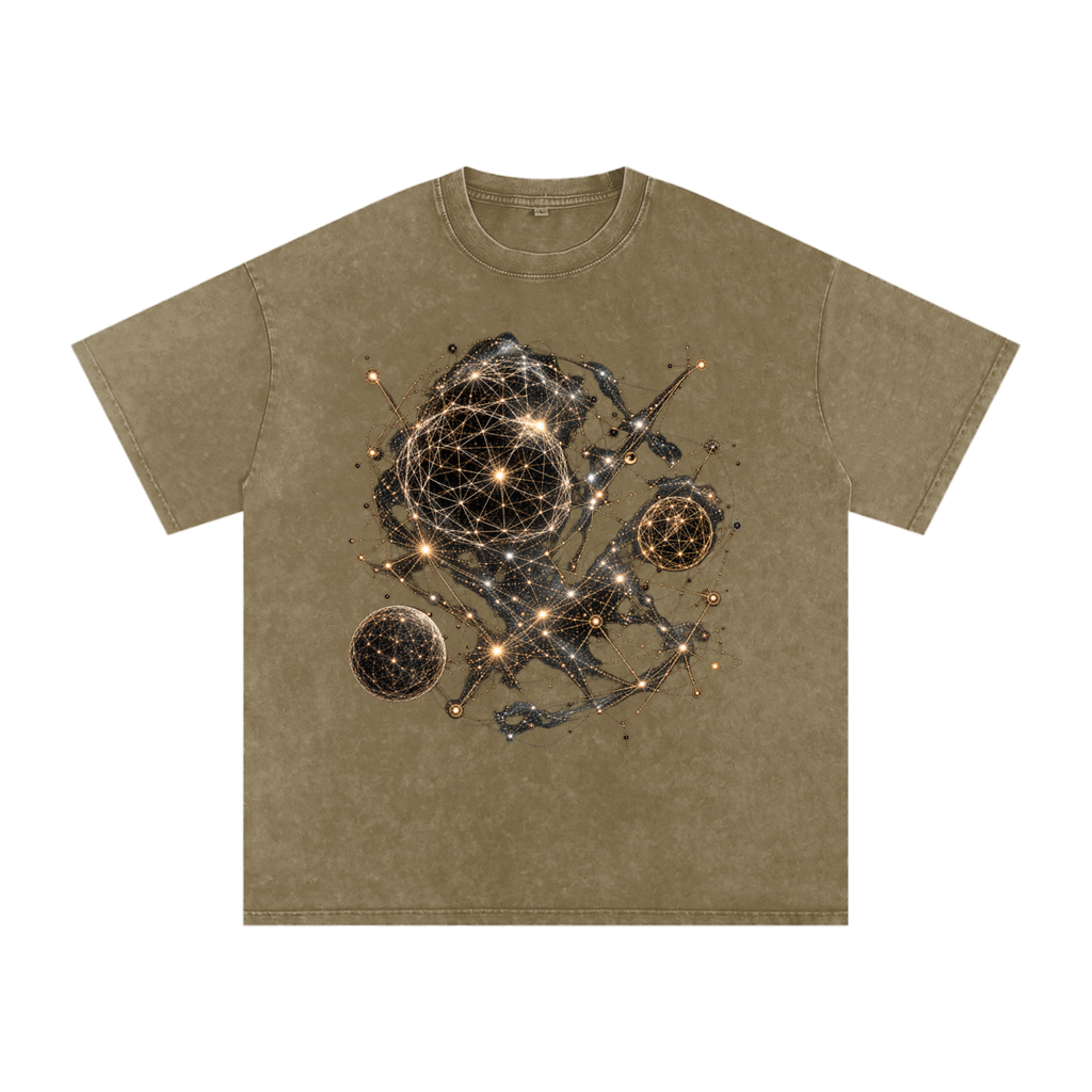 Geometry of Space luxury washed cotton streetwear T-shirt, alternate color and garment view 29