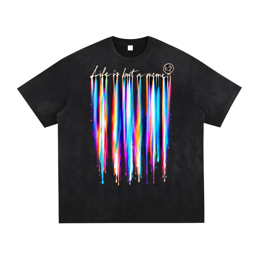Life Is But a Meme Hand-Distressed Luxury Tee