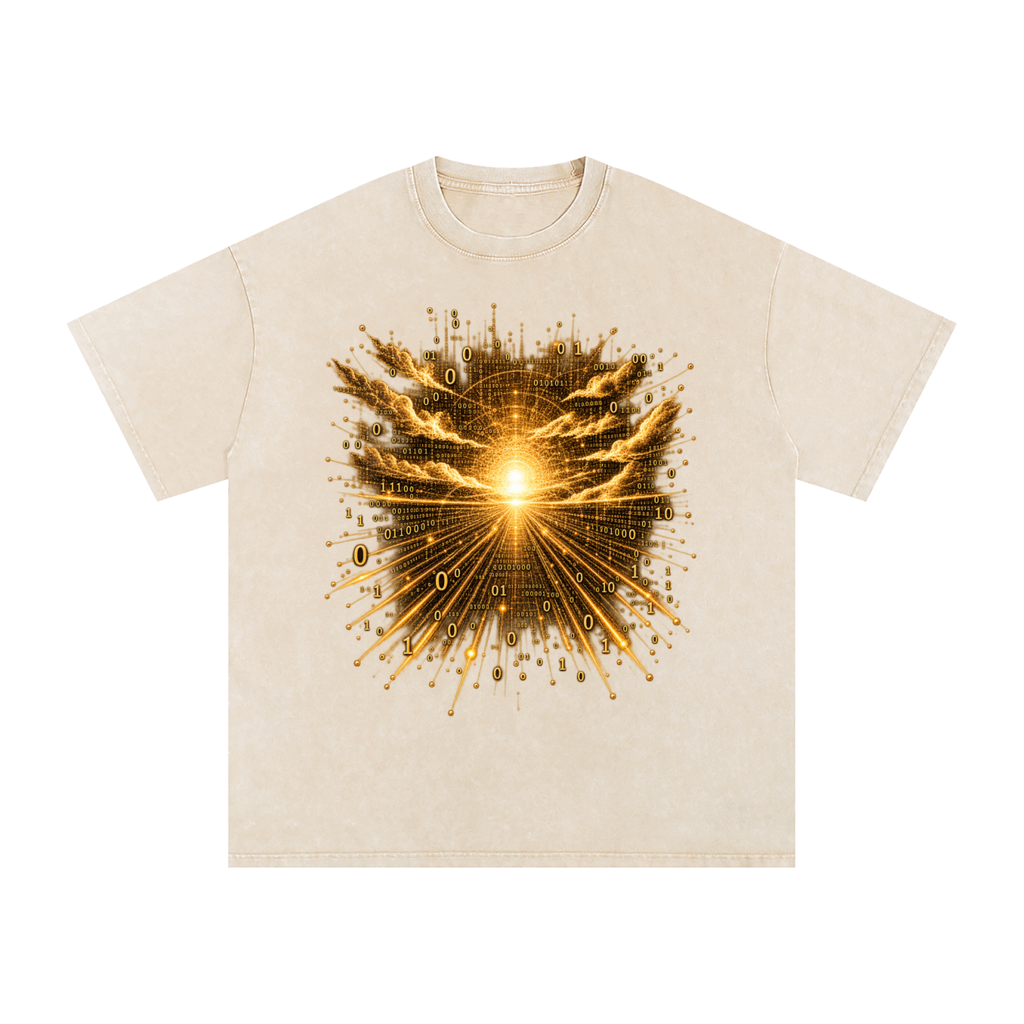Time Is a Thread luxury washed cotton streetwear T-shirt, alternate color and garment view 5