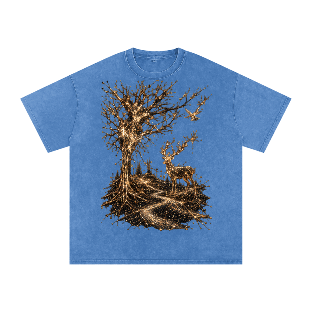 Life Is a System luxury washed cotton streetwear T-shirt, alternate color and garment view 17