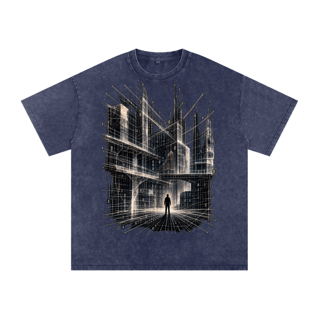 Infinite Scaffolding luxury washed cotton streetwear T-shirt, alternate color and garment view 31