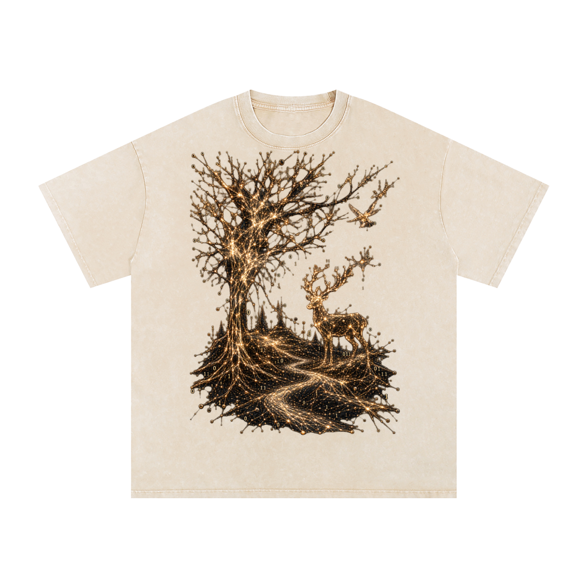 Life Is a System luxury washed cotton streetwear T-shirt, alternate color and garment view 5