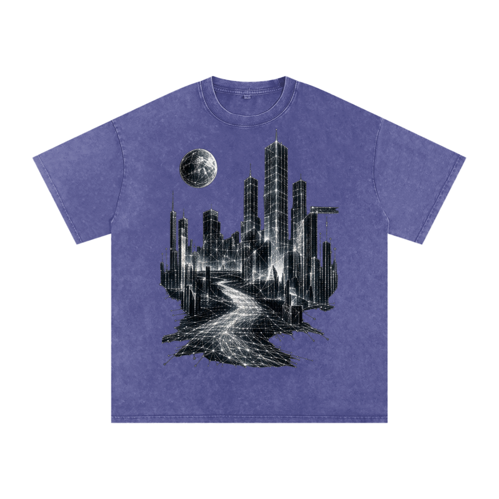 Cities of Pattern luxury washed cotton streetwear T-shirt, alternate color and garment view 25