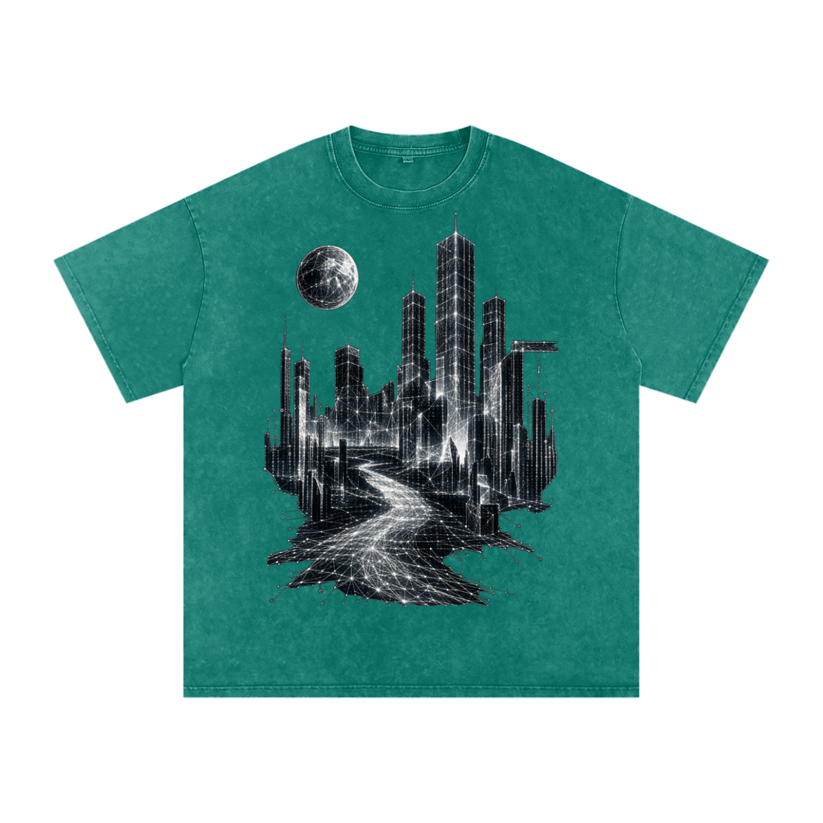 Cities of Pattern luxury washed cotton streetwear T-shirt, alternate color and garment view 27