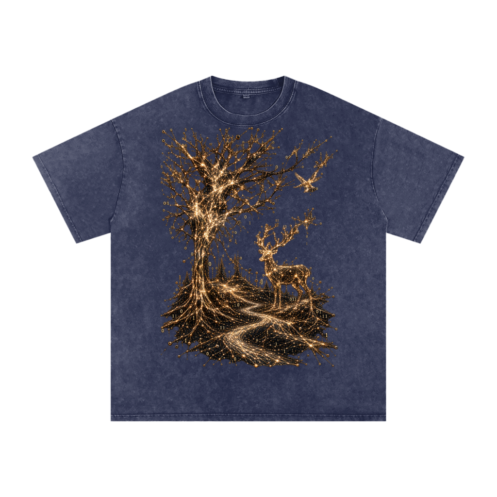 Life Is a System luxury washed cotton streetwear T-shirt, alternate color and garment view 33