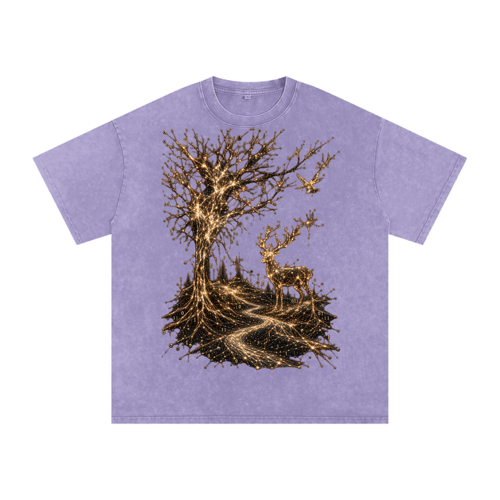 Life Is a System luxury washed cotton streetwear T-shirt, alternate color and garment view 11