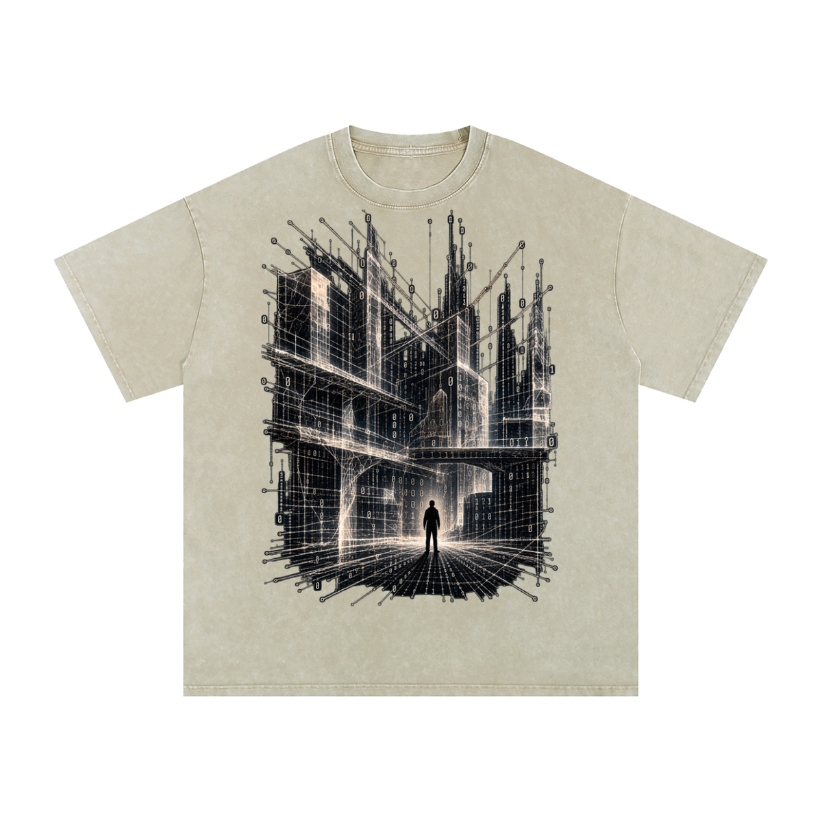 Infinite Scaffolding luxury washed cotton streetwear T-shirt, alternate color and garment view 29