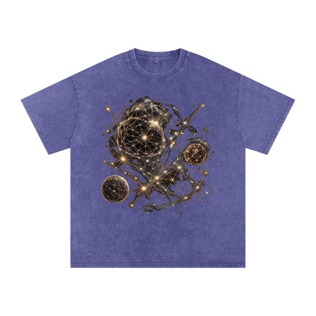 Geometry of Space luxury washed cotton streetwear T-shirt, alternate color and garment view 25