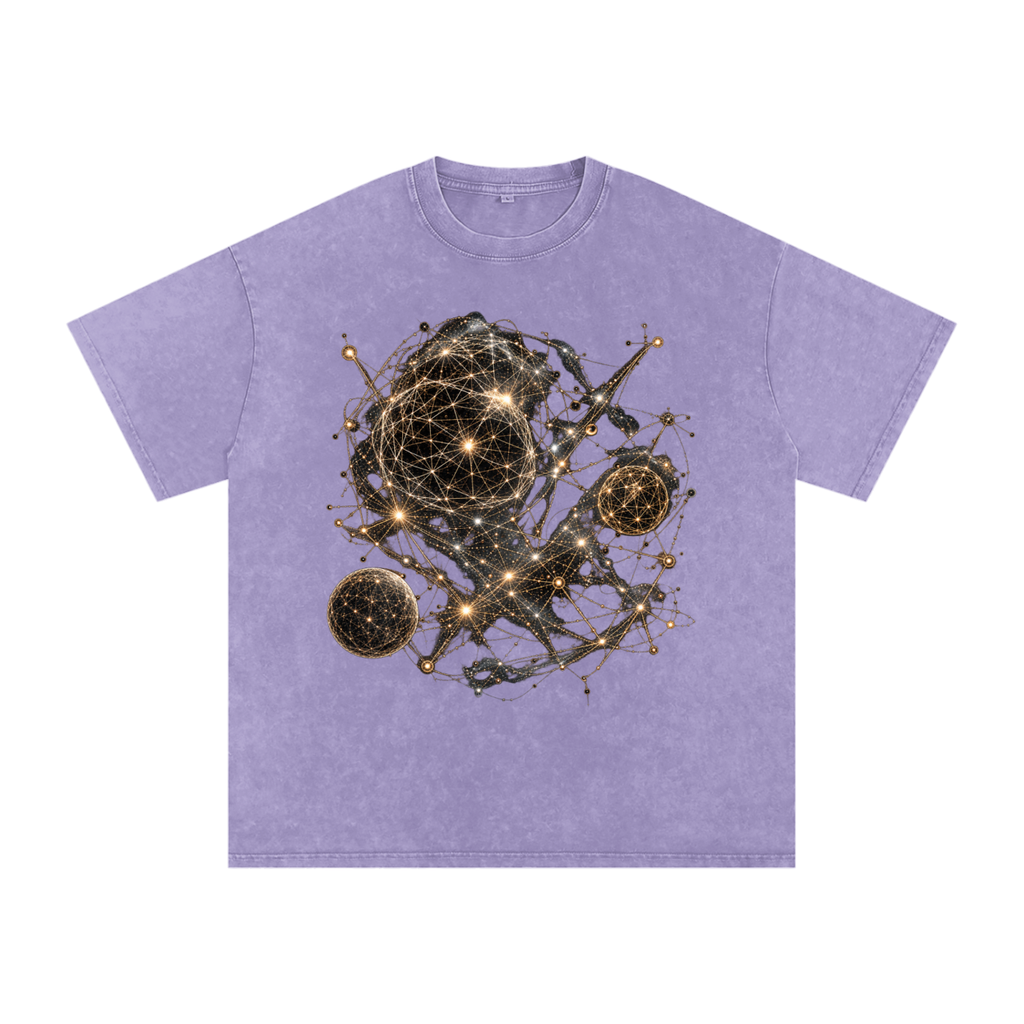 Geometry of Space luxury washed cotton streetwear T-shirt, alternate color and garment view 11