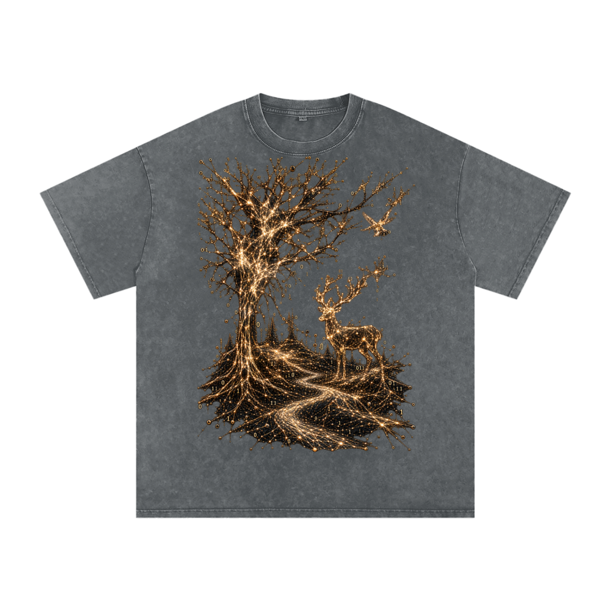 Life Is a System luxury washed cotton streetwear T-shirt, alternate color and garment view 31