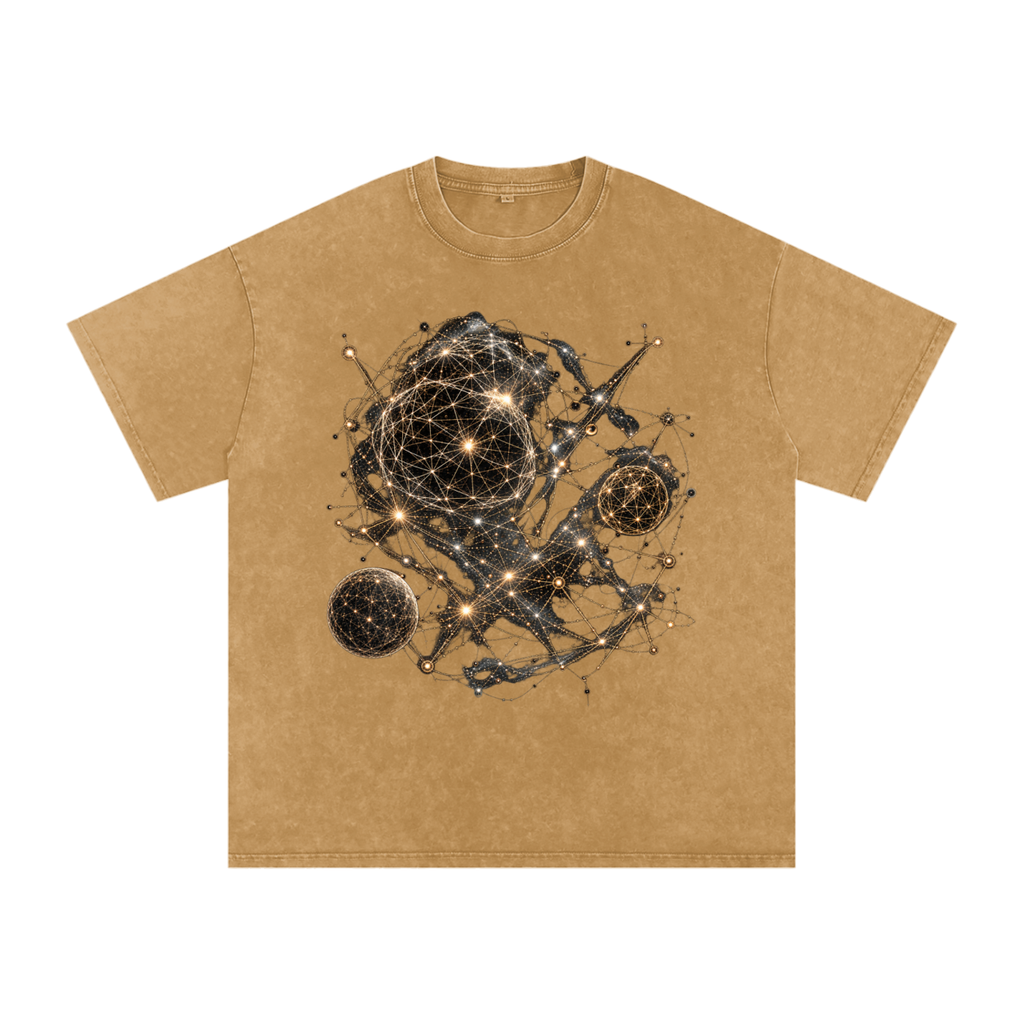 Geometry of Space luxury washed cotton streetwear T-shirt, alternate color and garment view 19