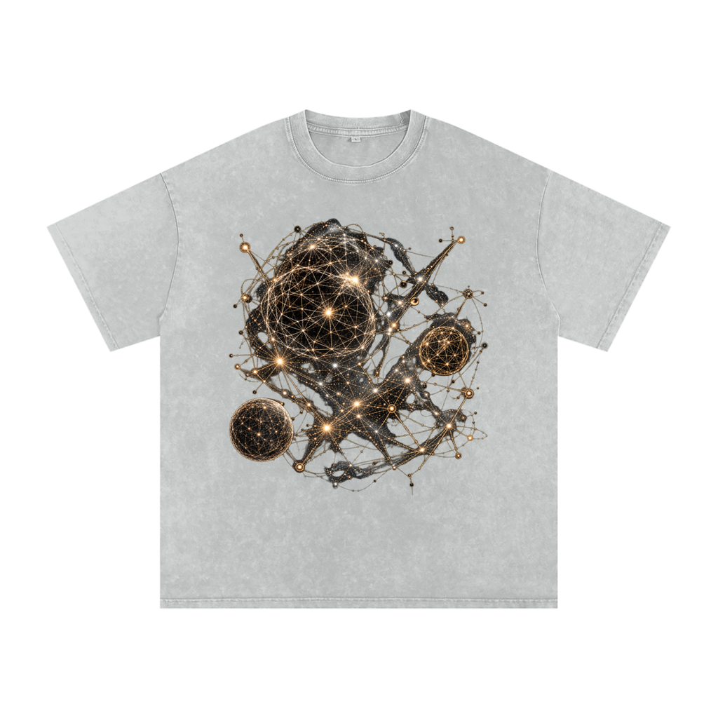 Geometry of Space luxury washed cotton streetwear T-shirt, alternate color and garment view 7