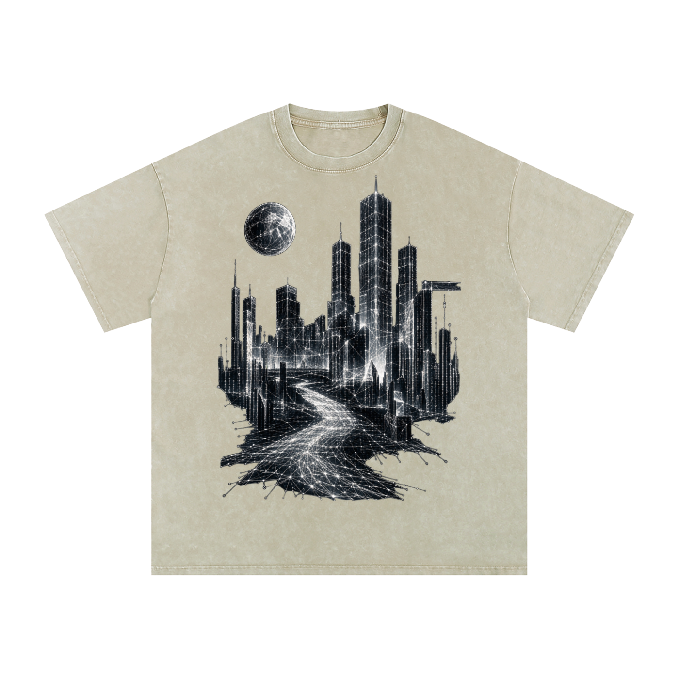 Cities of Pattern luxury washed cotton streetwear T-shirt, alternate color and garment view 35