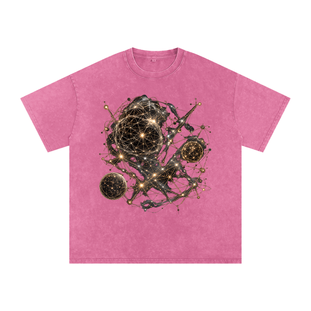 Geometry of Space luxury washed cotton streetwear T-shirt, alternate color and garment view 15