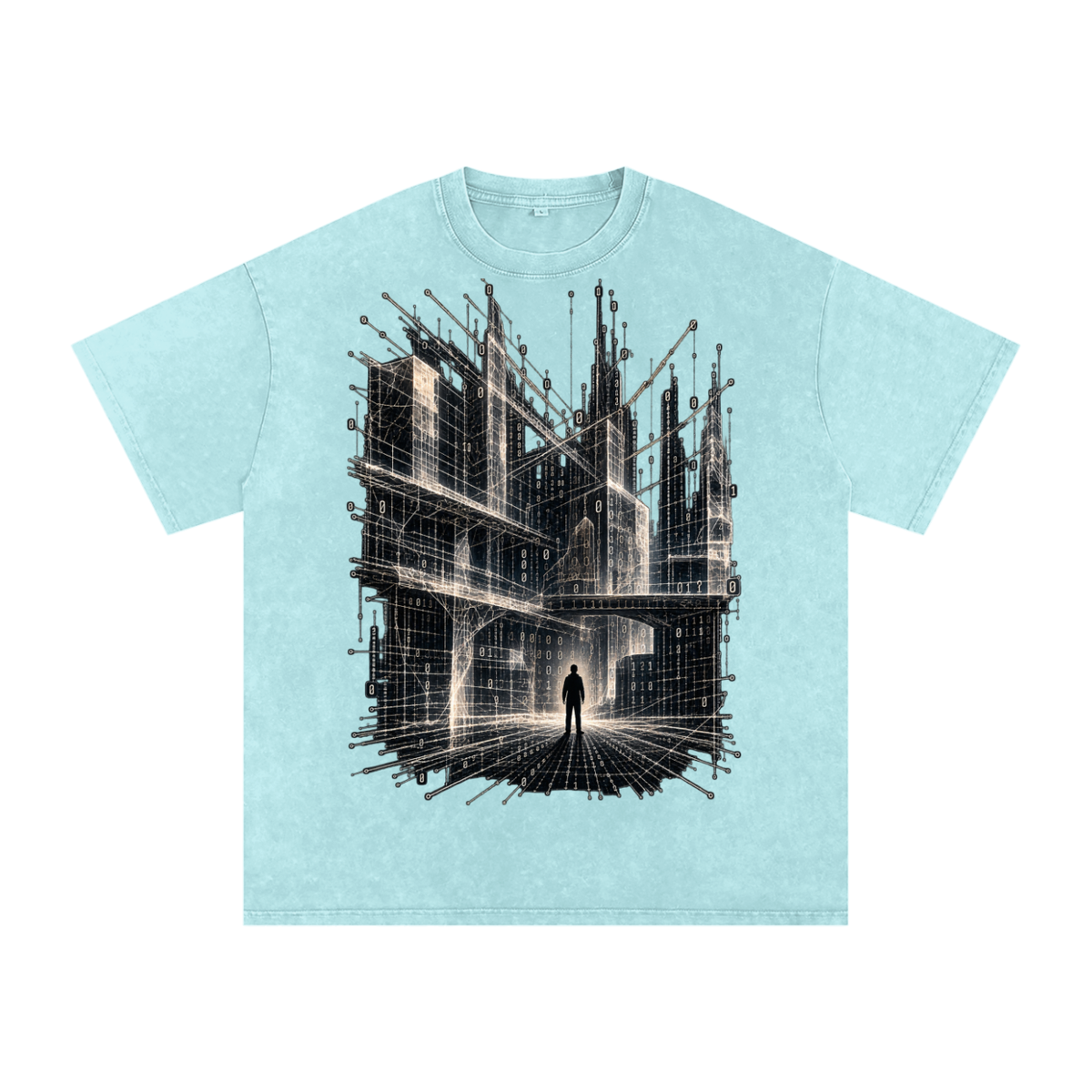Infinite Scaffolding luxury washed cotton streetwear T-shirt, alternate color and garment view 3