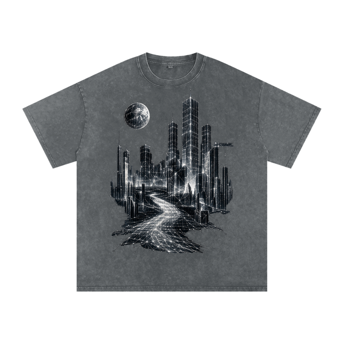Cities of Pattern luxury washed cotton streetwear T-shirt, alternate color and garment view 31