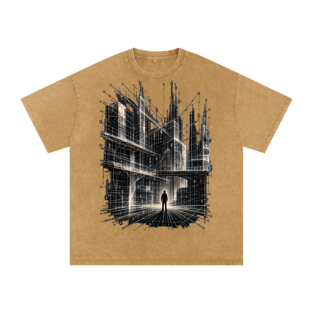 Infinite Scaffolding luxury washed cotton streetwear T-shirt, alternate color and garment view 21