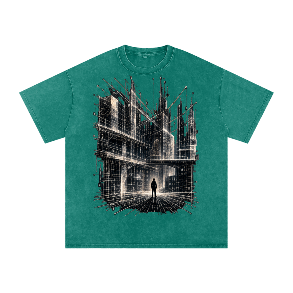 Infinite Scaffolding luxury washed cotton streetwear T-shirt, alternate color and garment view 15