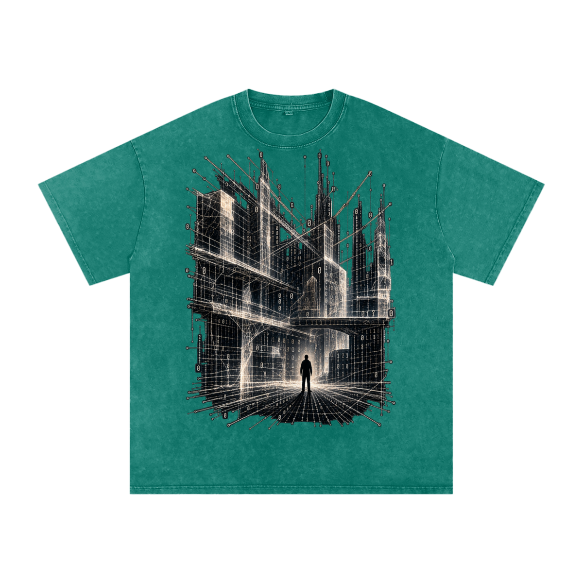 Infinite Scaffolding luxury washed cotton streetwear T-shirt, alternate color and garment view 15