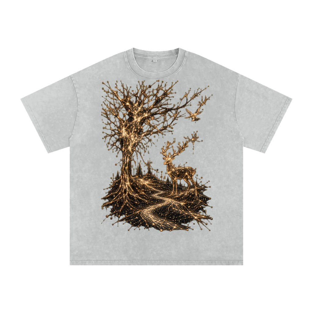 Life Is a System luxury washed cotton streetwear T-shirt, alternate color and garment view 7
