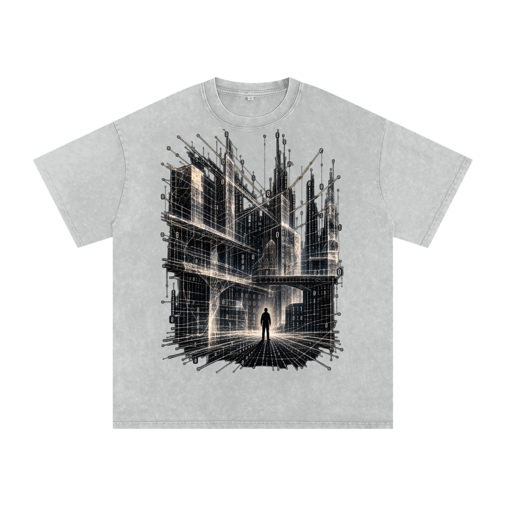Infinite Scaffolding luxury washed cotton streetwear T-shirt, alternate color and garment view 5