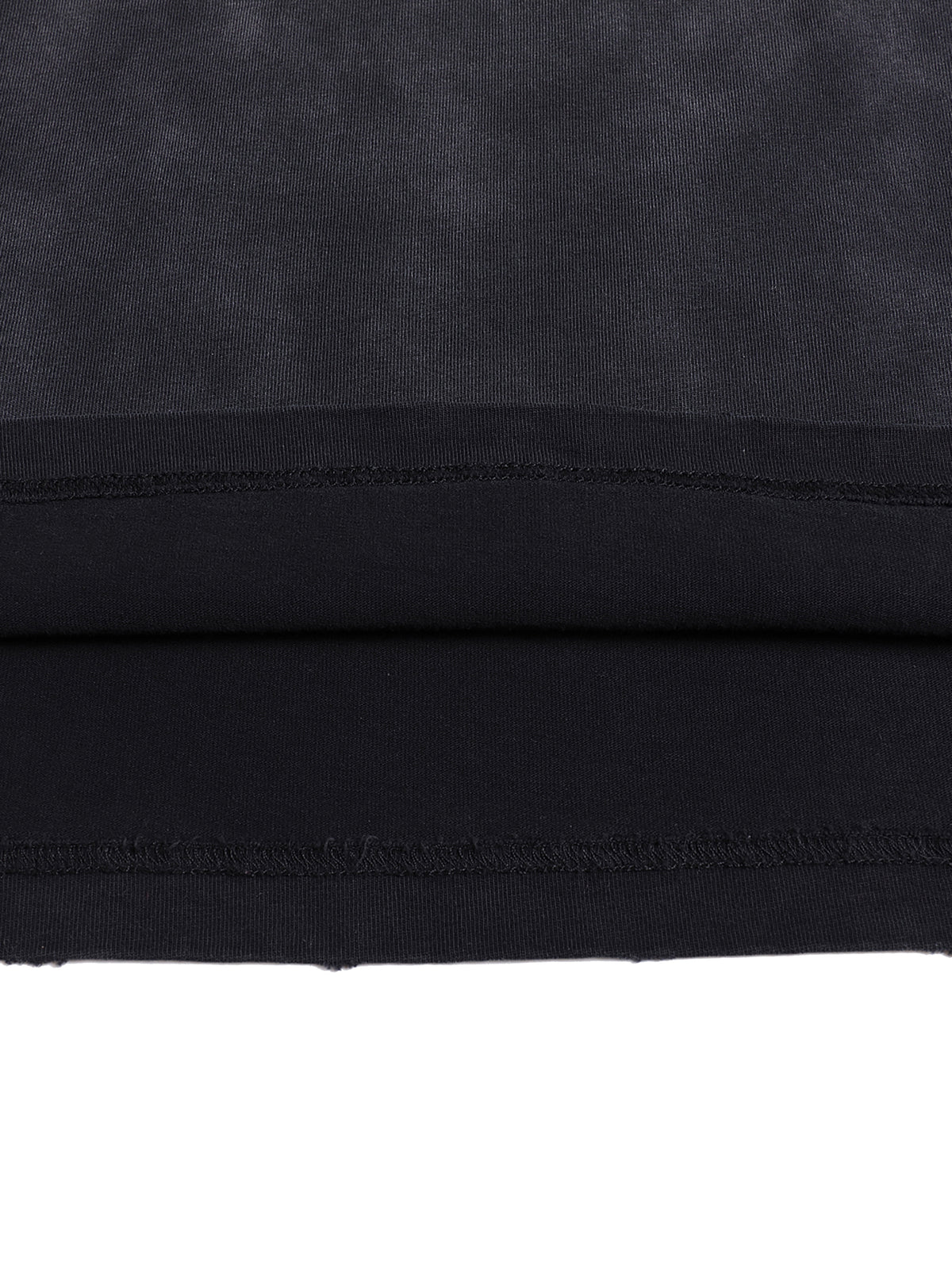 Interior hem construction and raw hand-frayed finish of the Life Is But a Meme luxury tee