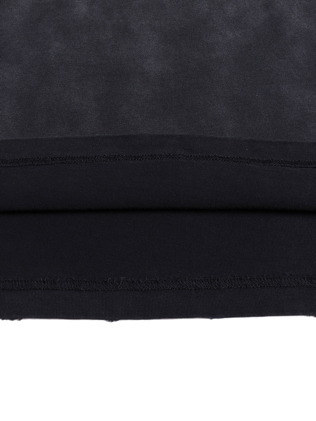 Interior hem construction and raw hand-frayed finish