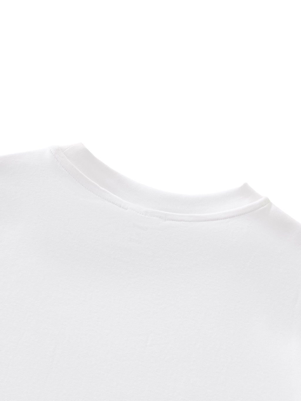 Life Is But a Meme fitted baby tee neckline detail showing clean construction and a smooth luxury finish