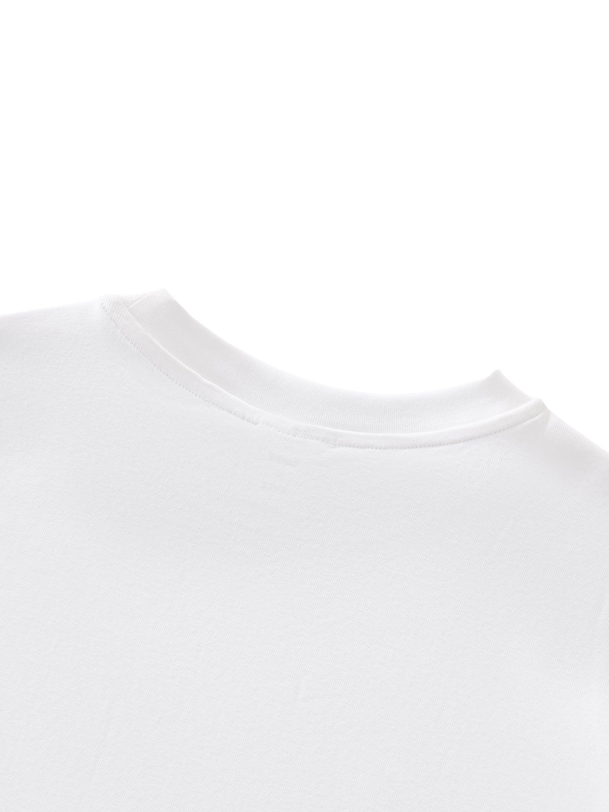 Life Is But a Meme fitted baby tee neckline detail showing clean construction and a smooth luxury finish